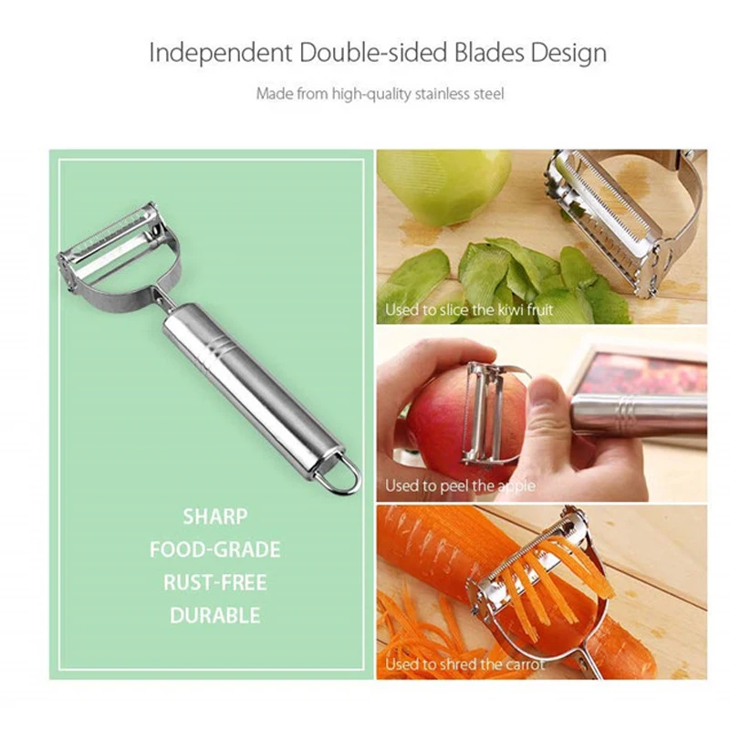 3 шт. Овощечистка из нержавеющей стали резак слайсер для моркови картофеля дыни