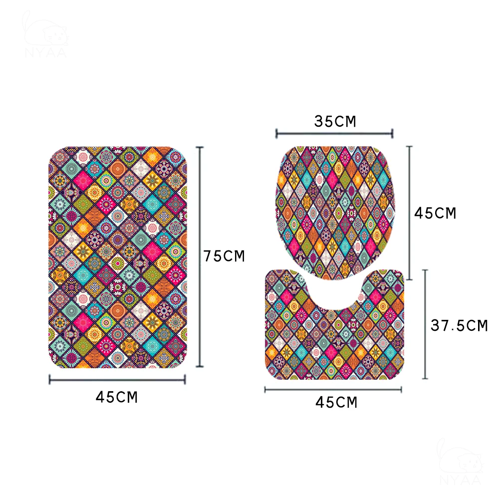 NYAA индийская Мандала набор для ванной богемный этнический цветочный