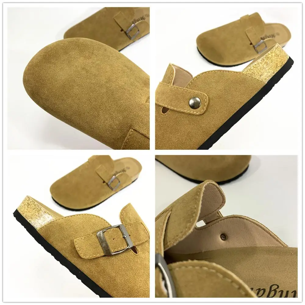 Сандалии женские KINE PANDA пробковые плоская подошва повседневные пляжные тапочки