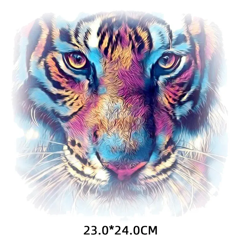 

Diy Iron on Cool Tiger Patches for Clothing T Shirt Jackets Vinyl Heat Transfer Thermo Stickers on Clothes Appliques Parches t