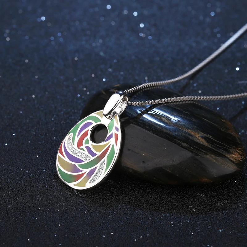 Подвеска для женщин 2020 горячие продажи красочные радужные круглые 925 пробы