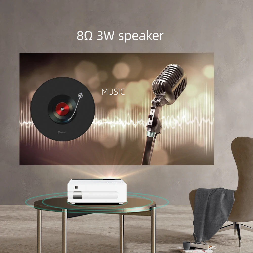 Домашний кинотеатр BYINTEK C520 Mini HD 150 дюймов Портативный светодиодный проектор для