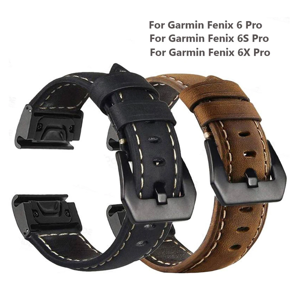 Quick Fit для часов из натуральной кожи шириной 22/26 мм Garmin Fenix 6X Pro / 5X Plus/6 5/3/3HR браслет