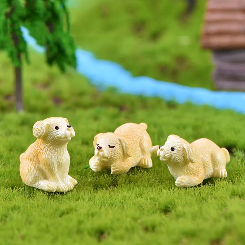 Cute Dog 1X2cm 2 шт./компл. 2 см* 3 см микро Фламинго миниатюрная фигурка Животные украшения набор «сделай сам» для Цветущий сад небольших растений украшения - Цвет: Cute Dog 1X2cm