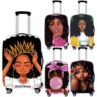 Чехол для багажа с принтом афро-леди и девушки коричневый женскийАфриканский чехол для костюма принцессы эластичный чехол для путешествий на колесиках