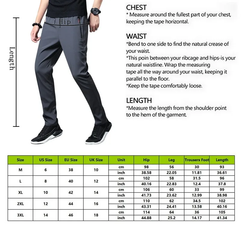 

2021 Solid Men Pants Joggers Fitness Casual Quick Dry Outdoor Sweatpants Breathable Slim Elasticity Trouser Men Pants Oversize