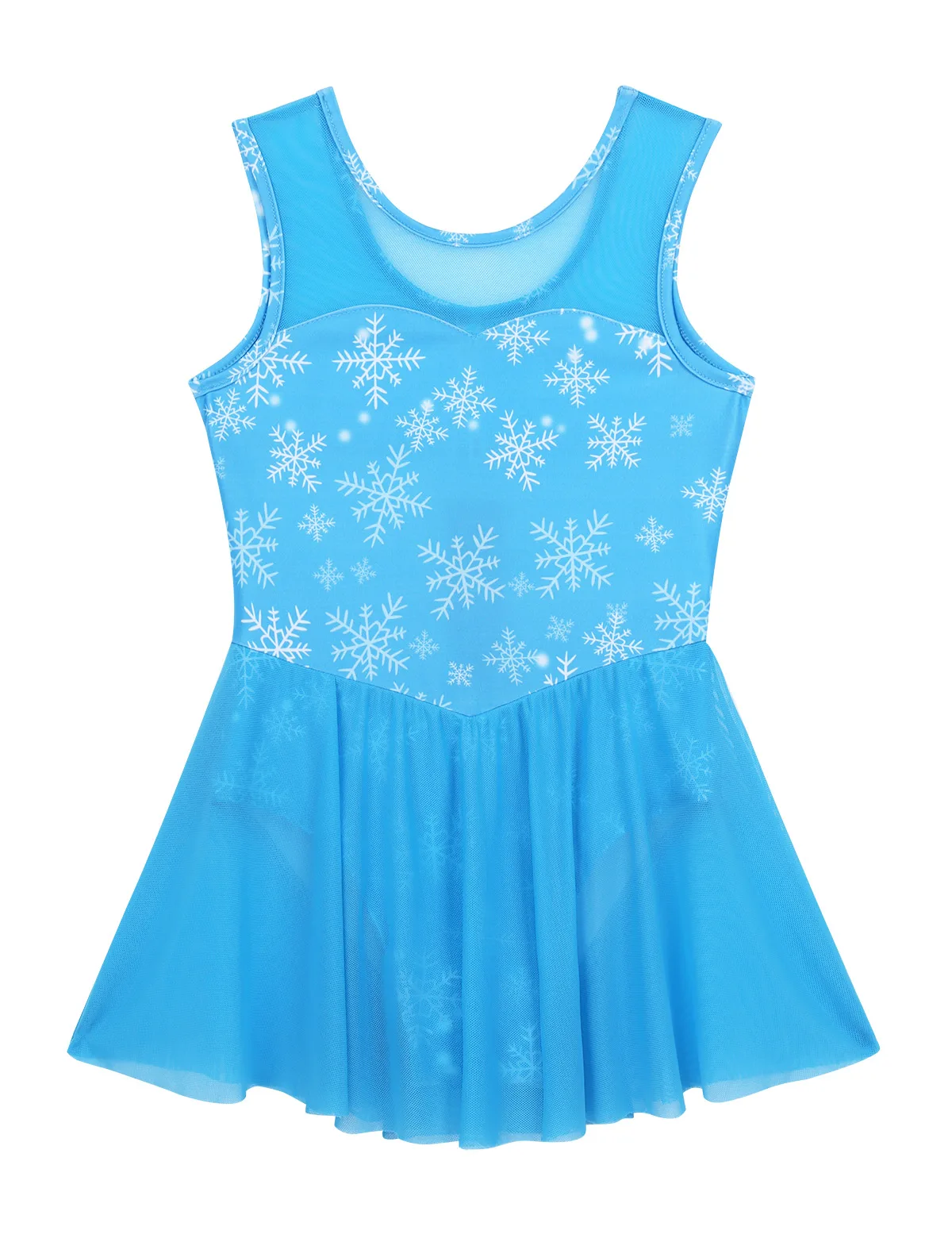 Детский танцевальный костюм балерины для девочек без рукавов с сетчатыми