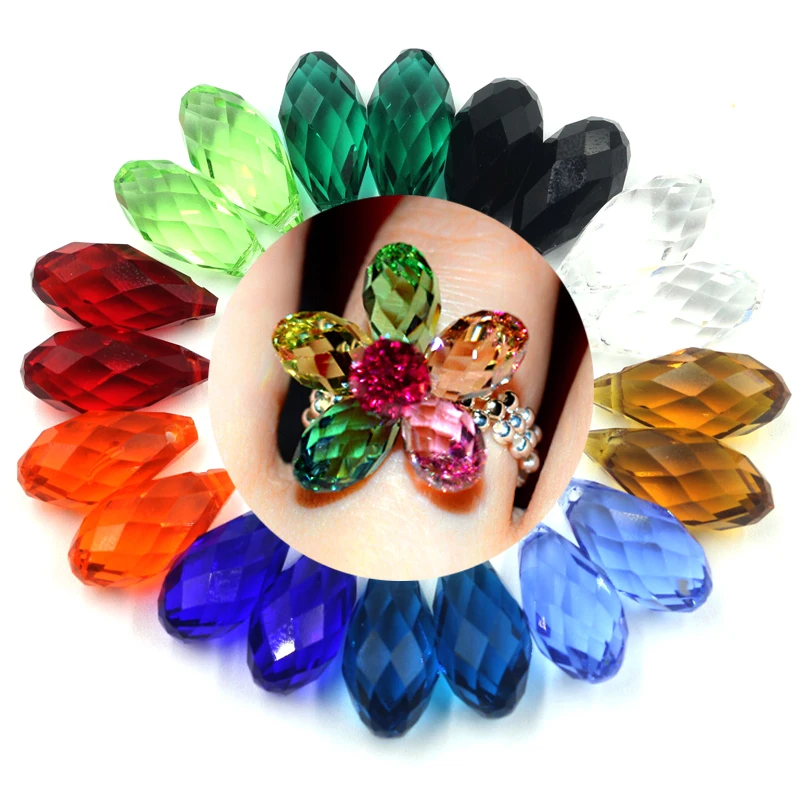 95 шт./лот хрустальные капли бусины 6x12 мм Оптовая Продажа граненые стеклянные