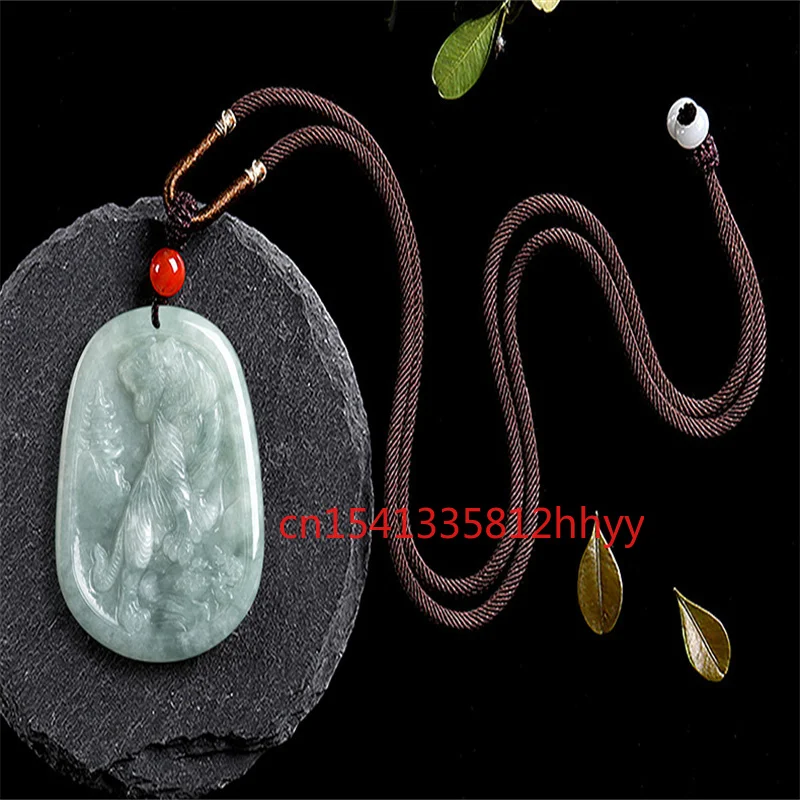 Лидер продаж натуральный ручной вырез изумруд Зодиак тигр Нефритовое ожерелье