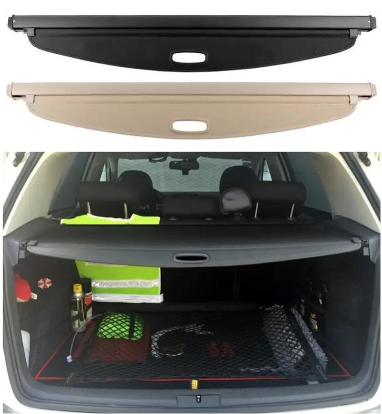 

High Quality Rear Trunk Security Screen Privacy Shield Cargo Cover For Volkswagen VW GOLF 6 MK6 / GOLF 7 MK7 (Black Beige)