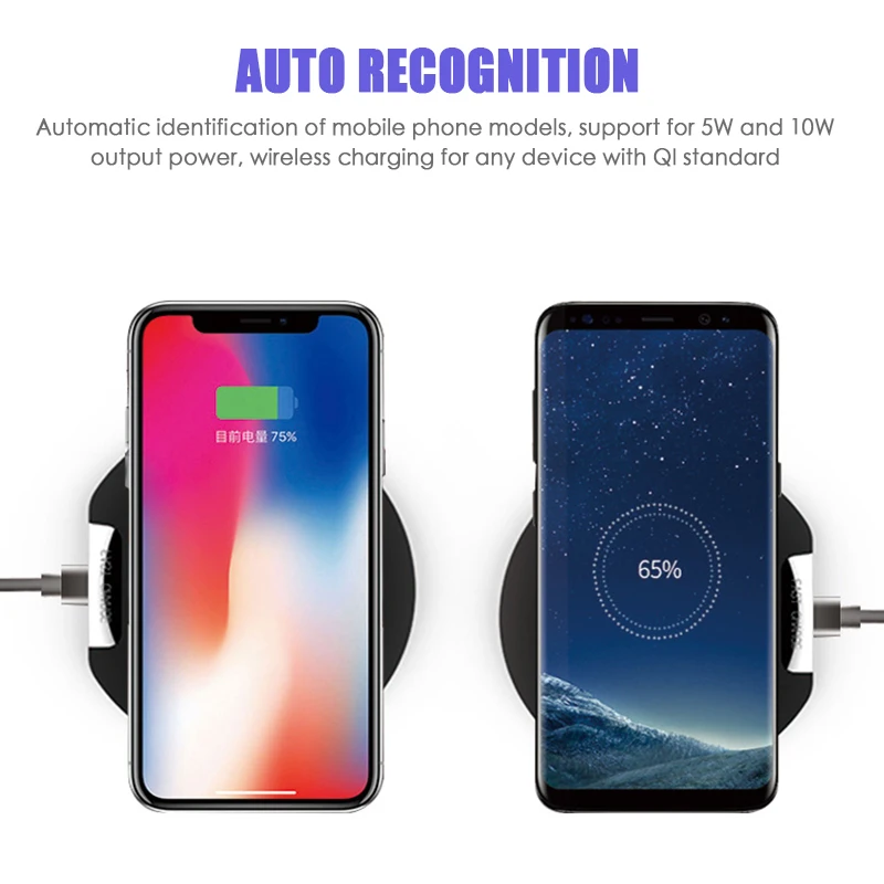 FDGAO 10 Вт Быстрое беспроводное зарядное устройство для IPhone X XR XS Max 8 Plus Qi Quick Charge для samsung Note 9 8 S8 S9 S10 Xiaomi Charging Pad