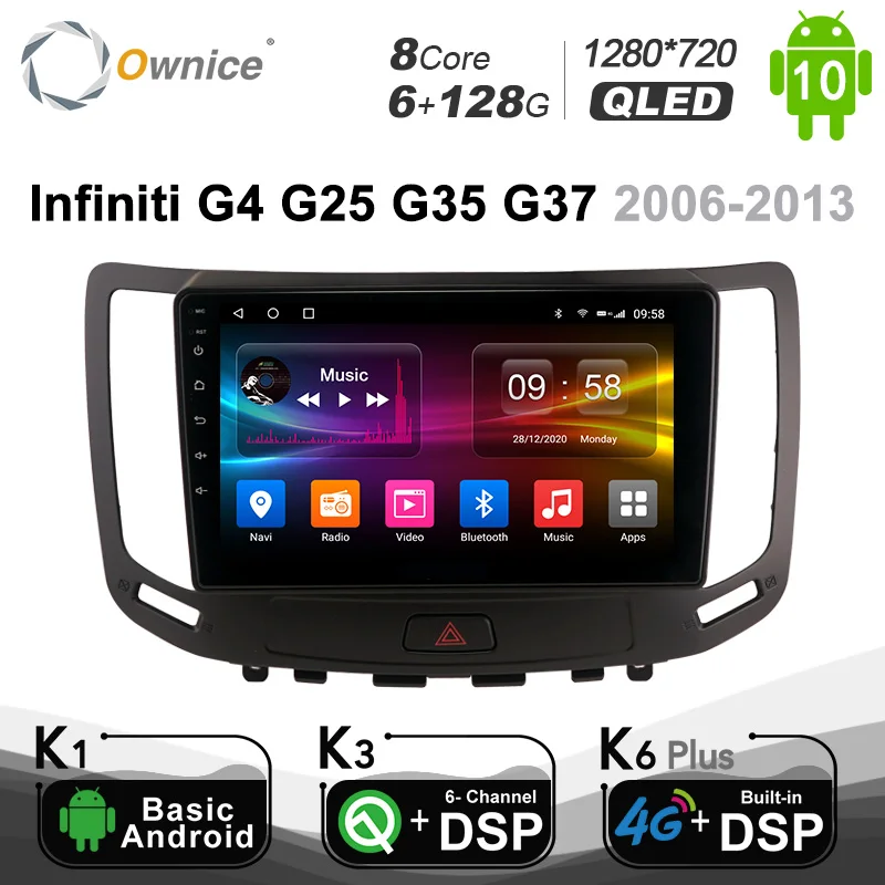 

Автомобильный радиоприемник 6G + 128G Ownice Android 10,0 GPS для Infiniti G4 G25 G35 G37 2006 - 2013 Navi Setreo System с 4G LTE SPDIF без DVD