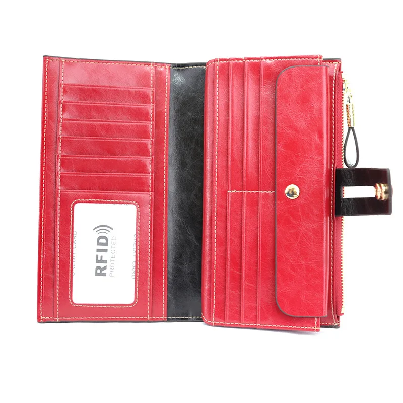 2020 new 8-color leather wallet RFID leather lovers wallet 17 cards large capacity men's long leather wallet