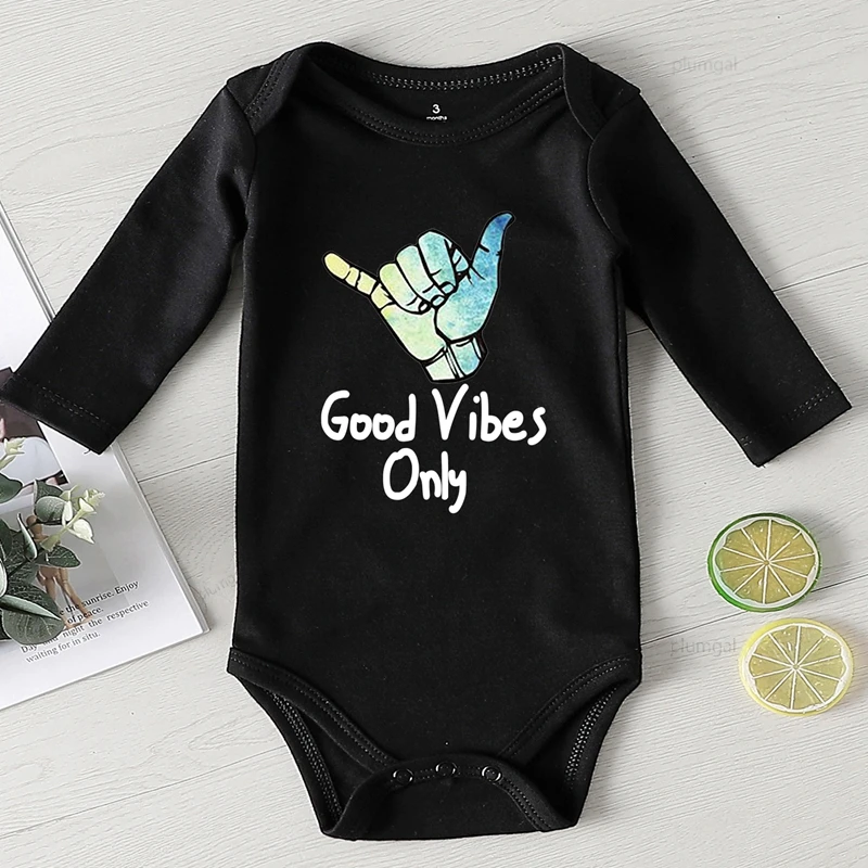 Детский комбинезон для новорожденных Good Vibes с принтом|Ромперы| |