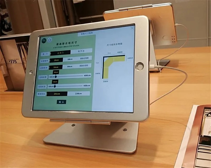 Для ipad 2/3/4/air Настольный киоск/дисплей безопасности в отеле или банке/замок металлическая рама стенд на столе винт на столешнице