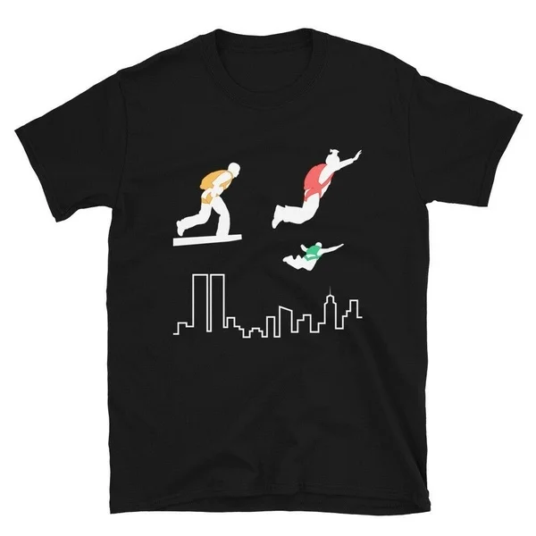 

BASE Jump Buldings Antennas Spans Earth Skydiving Skydive Freefall T-Shirt