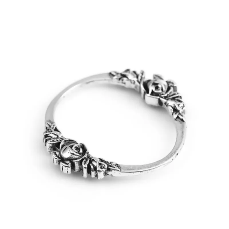 DoreenBeads Новая мода цинковый сплав разъемы овальная Античная серебрянная роза цветок DIY ювелирных изделий 30 мм x 28 мм, 2 шт