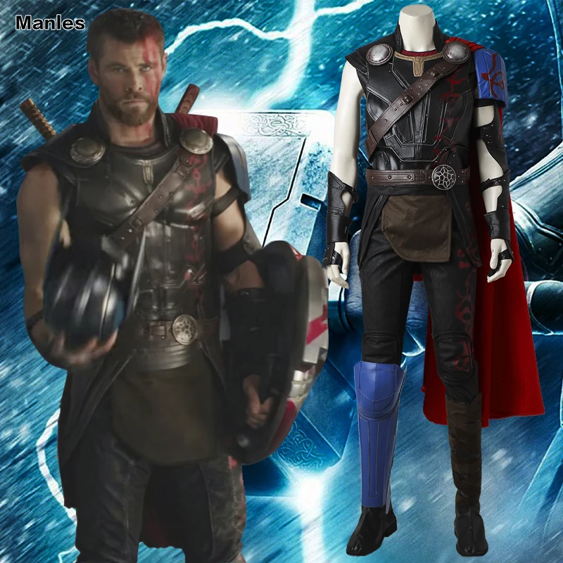Тор Ragnarok Косплей Тор сын Одина ТОР 3 костюм супергерой кино плащ костюмы на Хэллоуин сапоги для взрослых Пользовательские Мстители