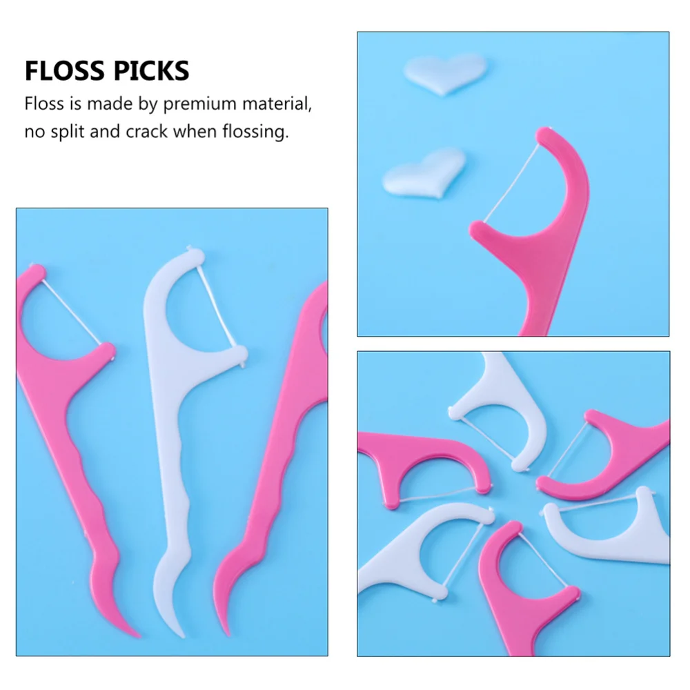 

200pcs Teeth Floss Picks Floss Sticks Teeth Cleaning Tools Toothpick Lines