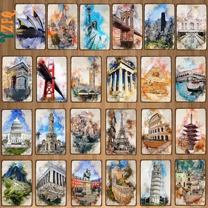 Yzfqпостер с туристическим городом коала кенгуру металлическая пластина с винтажным рисунком для стен кафе бар Домашний декор DU-7617B