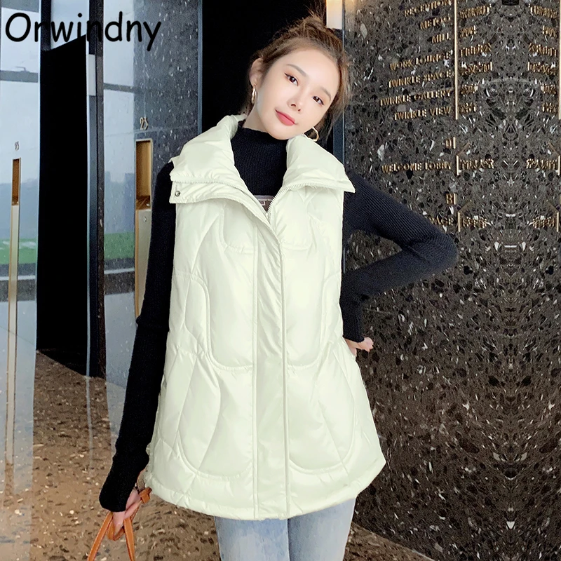 

Orwindny Snow Wear Vest Jacket Women 2021 New Fashion Waterproof Oversized Waistcoat Cotton Coat Clothing Sleeveless
