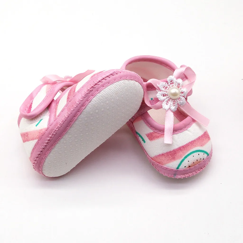 

2021 Newborn Baby Girls Watermelon Printing Prewalker Soft Sole Sandals Single Shoes buty dla dziewczynki