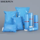 Синяя Курьерская сумка SHERPEN с индивидуальным логотипом, Синяя Женская утолщенная Водонепроницаемая Экспресс-сумка, самозакрывающаяся клейкая почтовая сумка