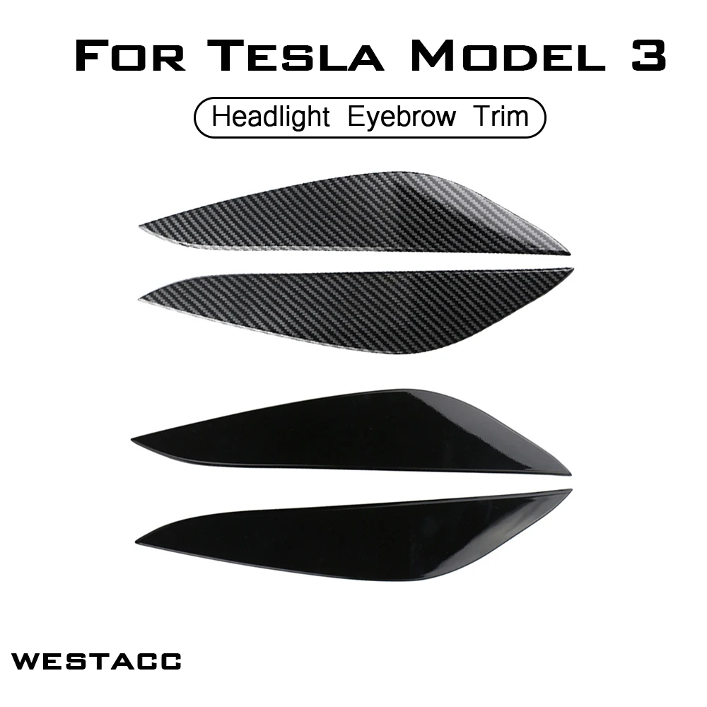 2 шт. декоративные наклейки на передние фары Tesla Model 3 2016 - 2021 | Автомобили и