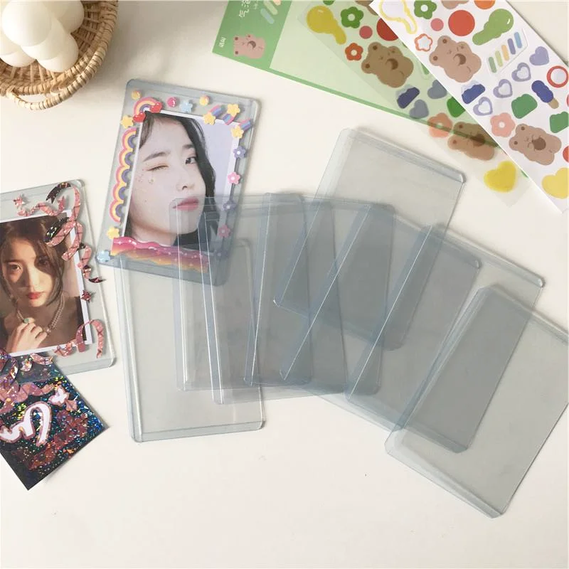 5Pcs Transparent PhotoCard Holder Set Kpop Toploader Card Protector Collection Stationery | Канцтовары для офиса и дома