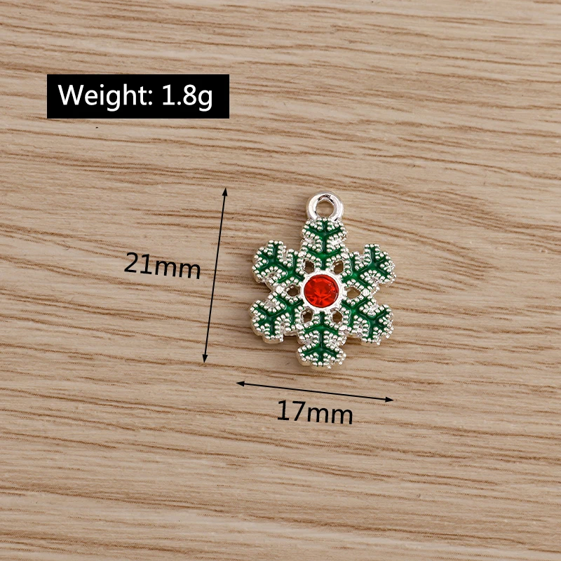 

10pcs 17*21mm Crystal Snowflake Charms for Necklaces Bracelets Enamel Christmas Pendants Charms DIY Jewelry Decoration Making