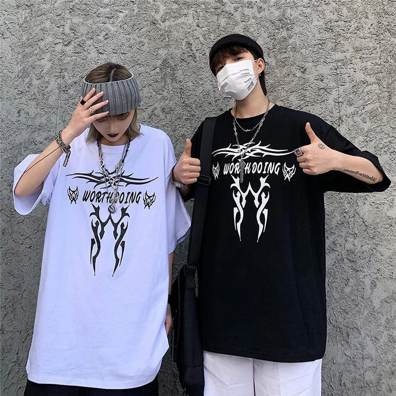 

2020 Summer Couple clothes Base Tshirt Women t shirt Loose Shirt Korean Style Of Bf Short Sleeve Harajuku Style Letter Printing