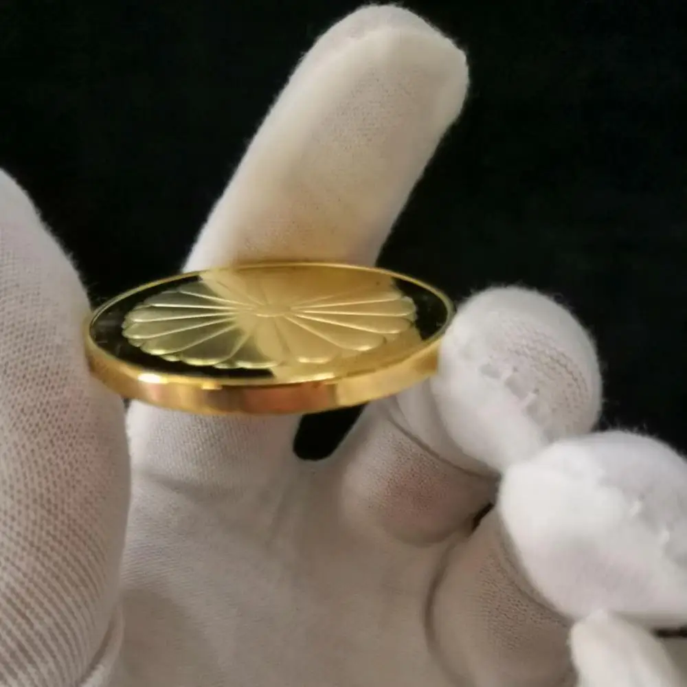 Japan Golden Phoenix Chrysanthemum Metal Coins Souvenir Art Gold Coin Collection Gift | Дом и сад