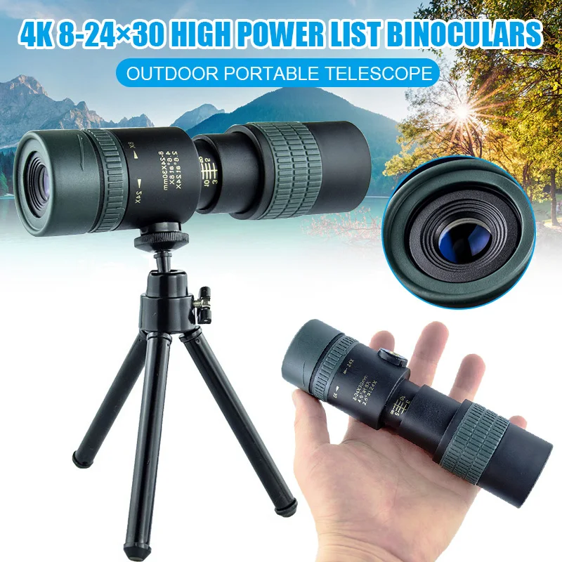 

Монокулярный телескоп 4K 8-24x30 мм с супертелефото и зумом для гонок, для пляжа, наблюдения за птицами DQ-Drop