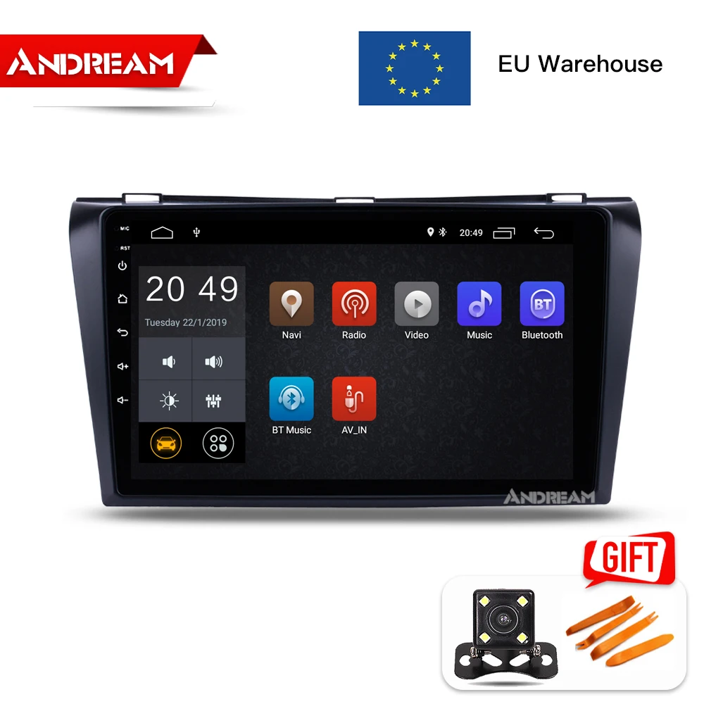 9 дюймов android 8 1 Автомобильный плеер 2 + 16G ips для MAZDA 3 2004 2009 2din автомобильный Радио gps