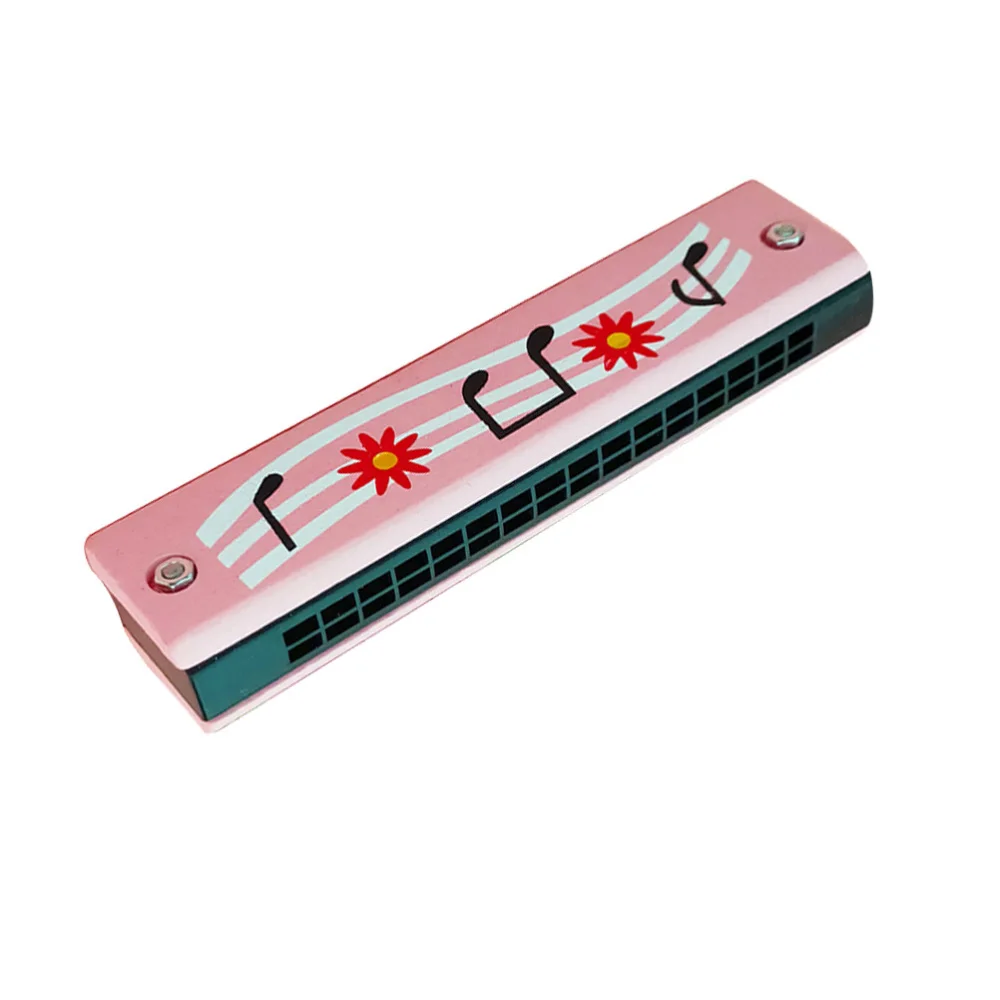 

3pcs Double Row Harmonica Cartoon Wood Harmonica 16 Holes Harmonica Children Enlightenment Instrument for Kids