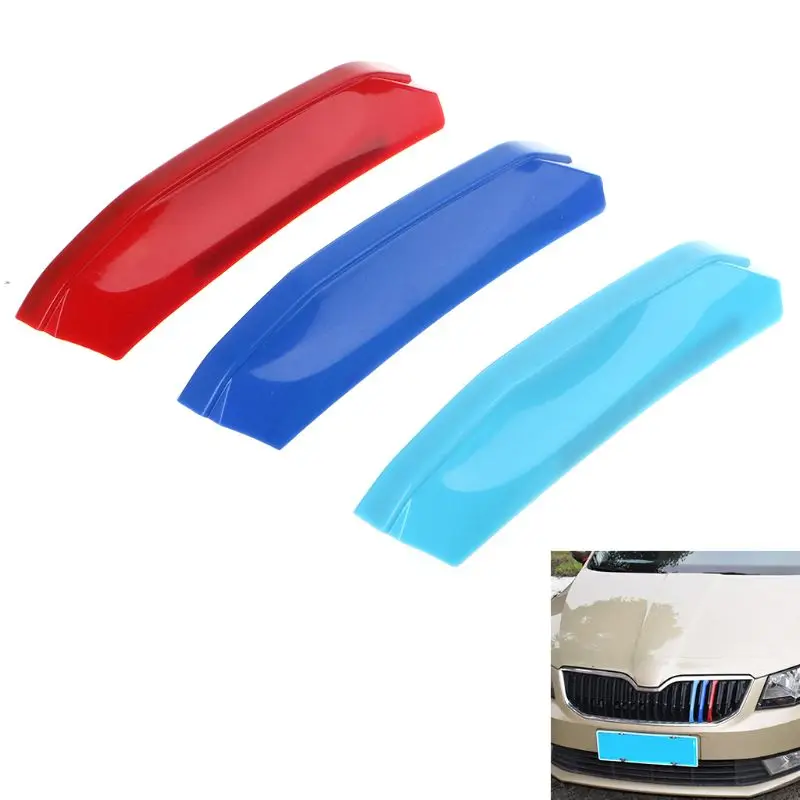 

3D Car Front Grilles Trim Sport Strips Cover For Skoda Octavia A7 2015-2017