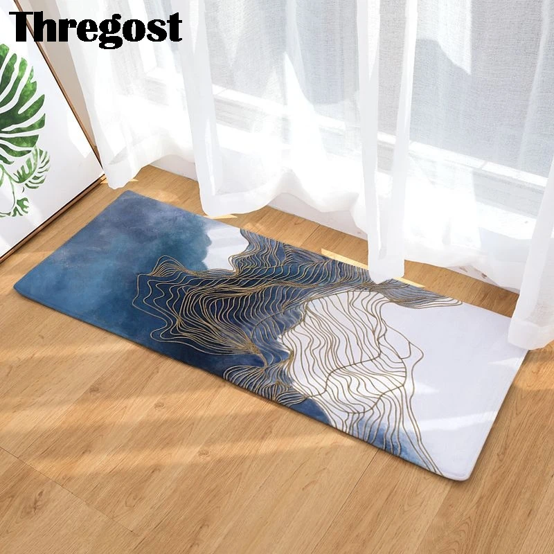 Европейский геометрический принт кухонный ковер напольные коврики прочный