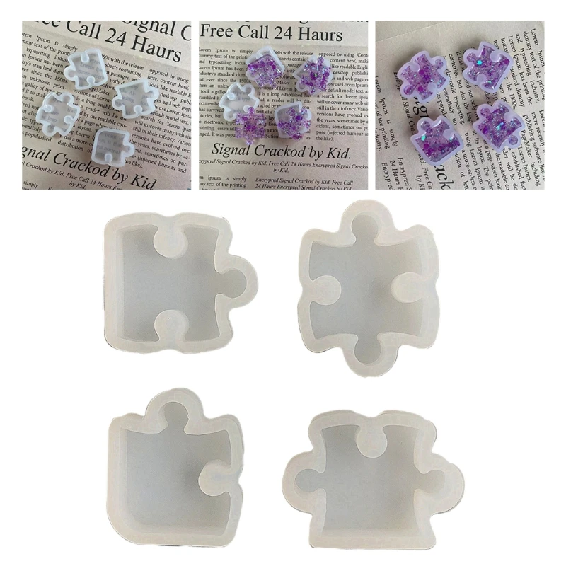 

4 Pcs Earrings Epoxy Resin Mold Ear Studs Drop Dangles Pendant Silicone Mould DIY Crafts Jewelry Necklace Casting Mold