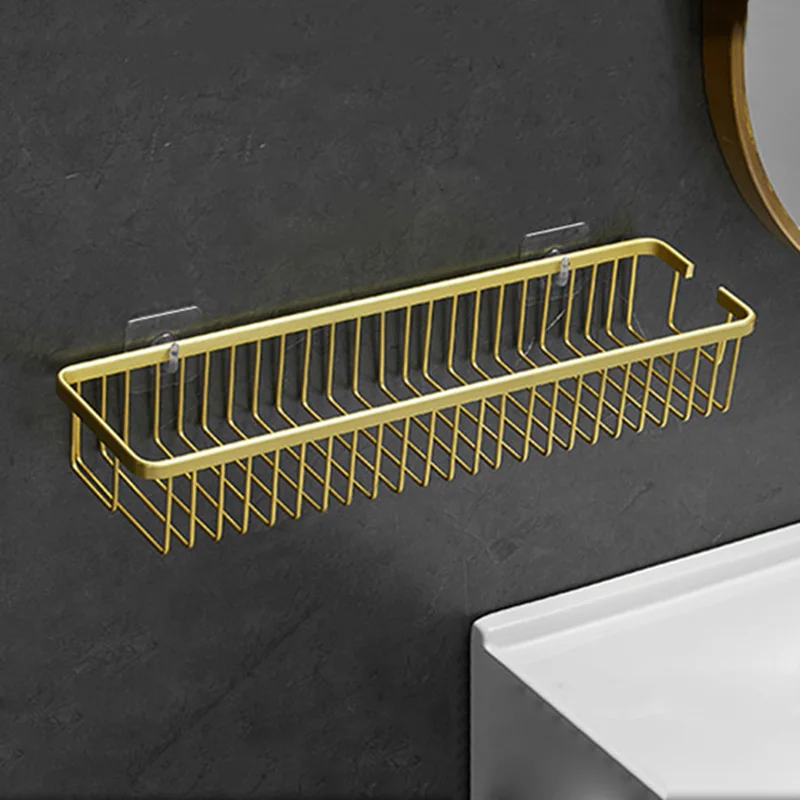 brushed gold aluminum bathroom hardware bathroom shelf storage organizer rack holder bathroom shower shampoo soap cosmetic shelf free global shipping