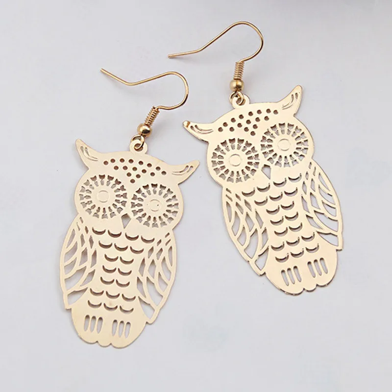 Новые модные серьги в виде филигранной совы для женщин ювелирные изделия висячие