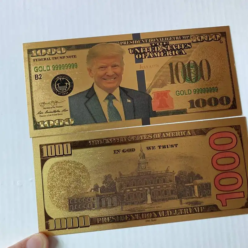 10 шт. $1000 нам памятный значок Дональда Трампа монета президент отделение для