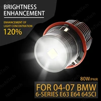 6000k 80w white led lights angel eyes ring marker bulbs for 04 07 bmw 6 series e63 e64 super bright