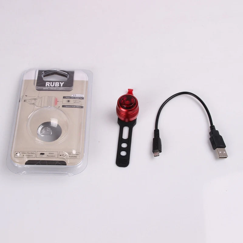 1 комплект USB Перезаряжаемые 3 режима велосипед задний Предупреждение красный светильник лампа с USB кабелем