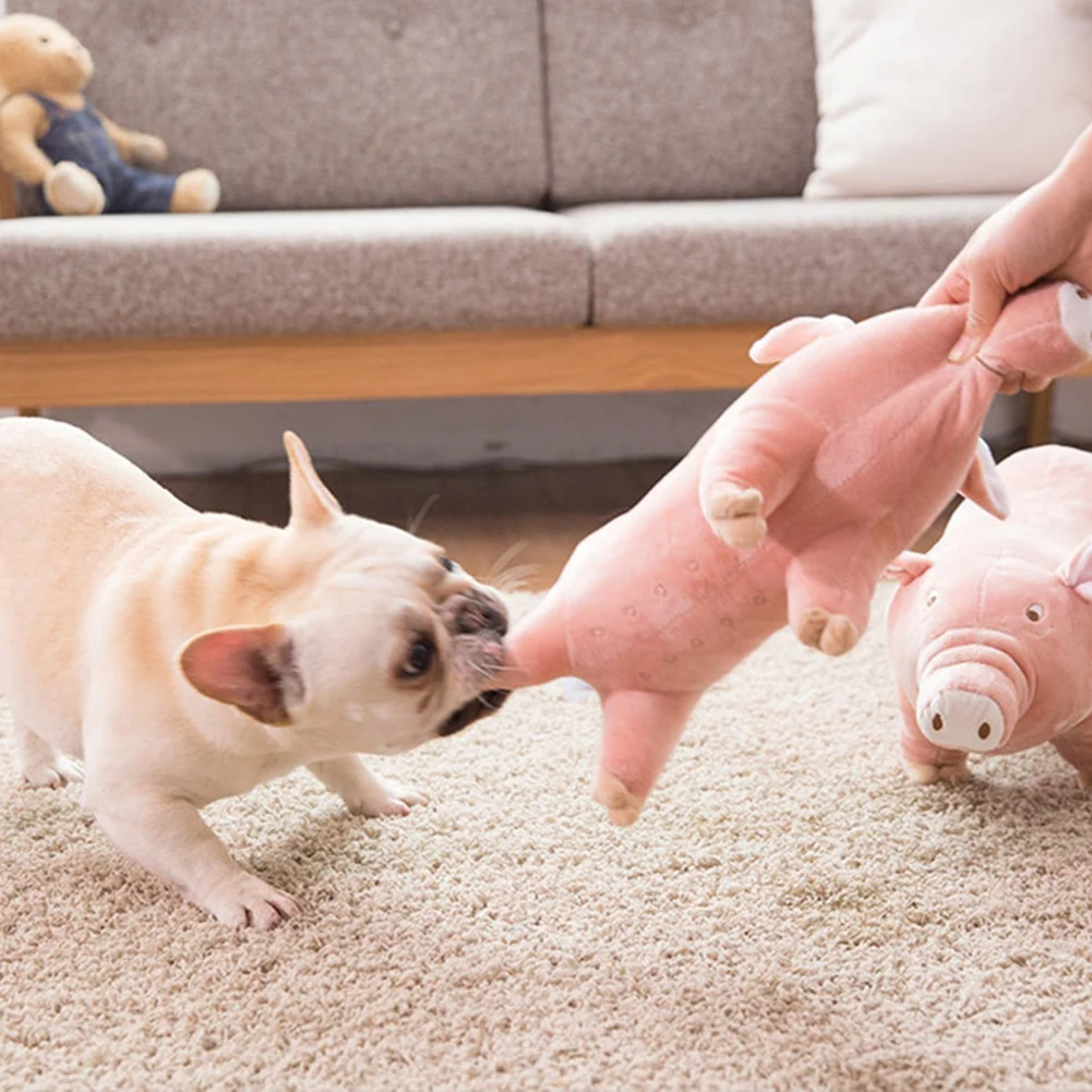 

New Pet Molar Plush Toys Dog Sleeping Pig Dolls Puppy Decompression Vent Toy Children Gifts Stress Reliever Supply