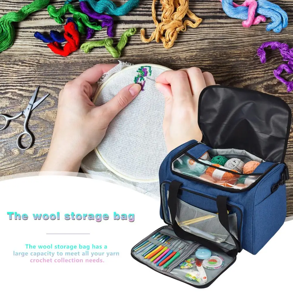 

Durable Knitting Sewing Needles Storage Bags Portable Delicate Convenient Yarn Tote Crochet Hooks for Household Organizer