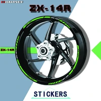 12 reflective wheel rim stickers wheel hub with color decals for kawasaki zx 14r zx14r