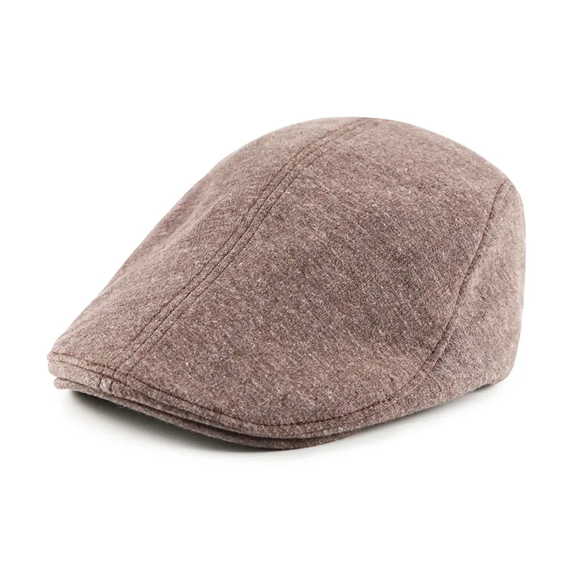 Autumn Winter Berets for Men Women Cotton Hat Solid Color Visors