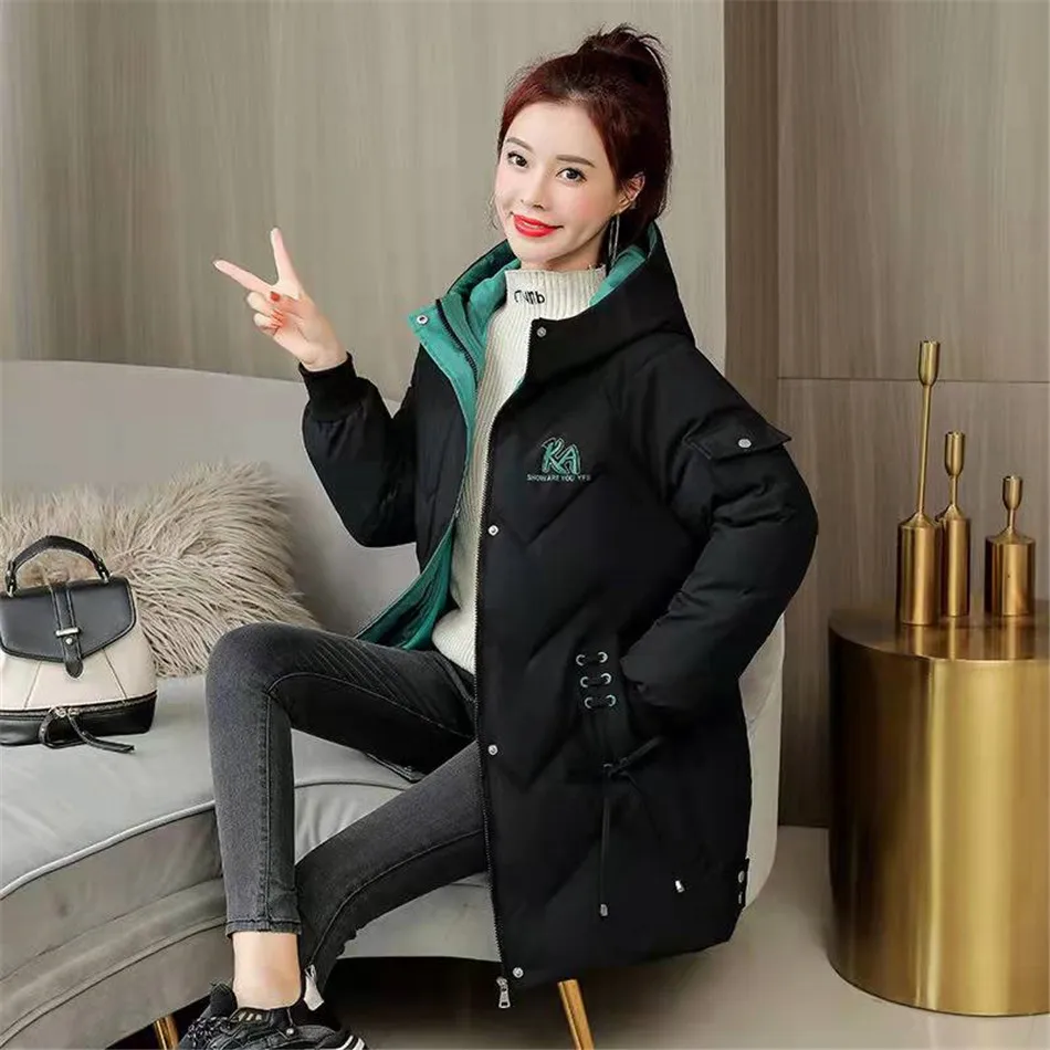 

Winter Coat Women Fashion Puffer Jacket 2022 Winter New Korean Style Long Ladies Cotton Padded Jacket Ct0183