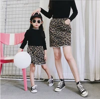mommy and me skirts fashion leopard elastic waist skirt family matching clothes family matching outfits mother daughter skirt