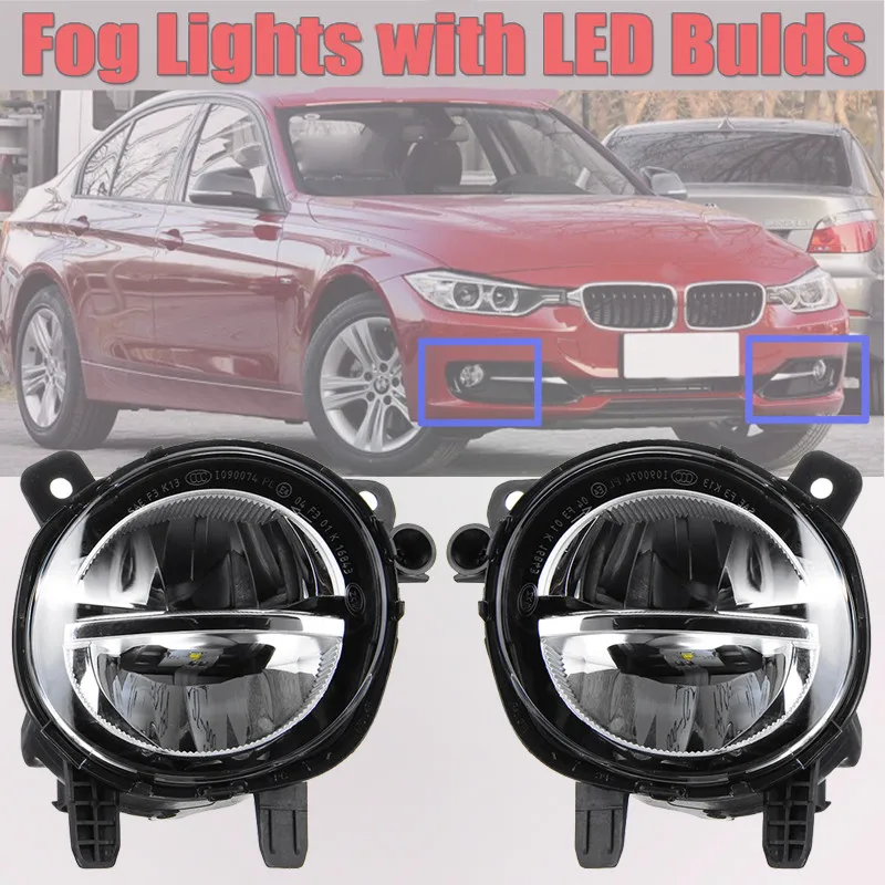 

1 Pair Car Front LED Fog Light Fog Lamp DRL Driving Lamp 63177315559 63177315560 For BMW F20 F22 F30 F35 LCI With LED Bulds